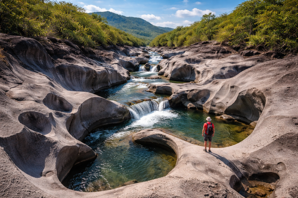 das Mondtal (Vale da Lua) zeigt die Gewalt des Wasser und die ausgewaschenen Felsen