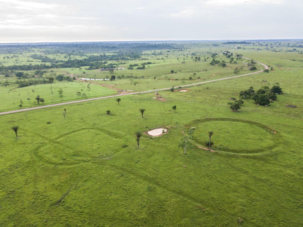 Luftaufnahme lassen die Geoglyphen richtig erkennen