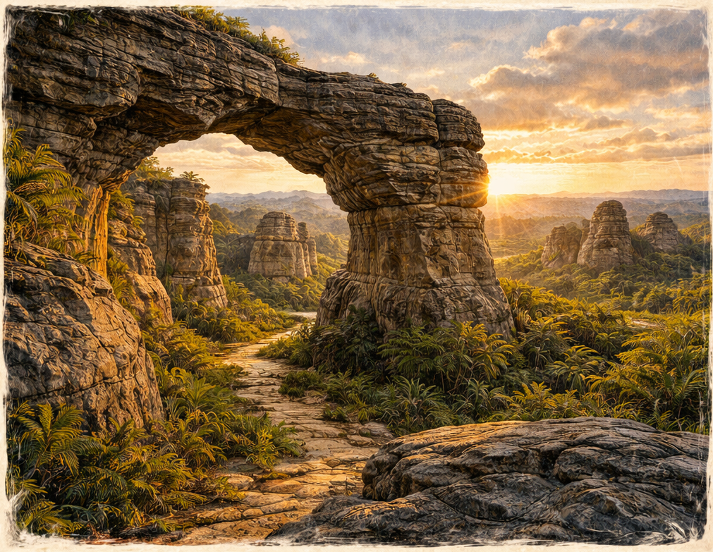 Der Triumpfbogen in der versteinerten Stadt